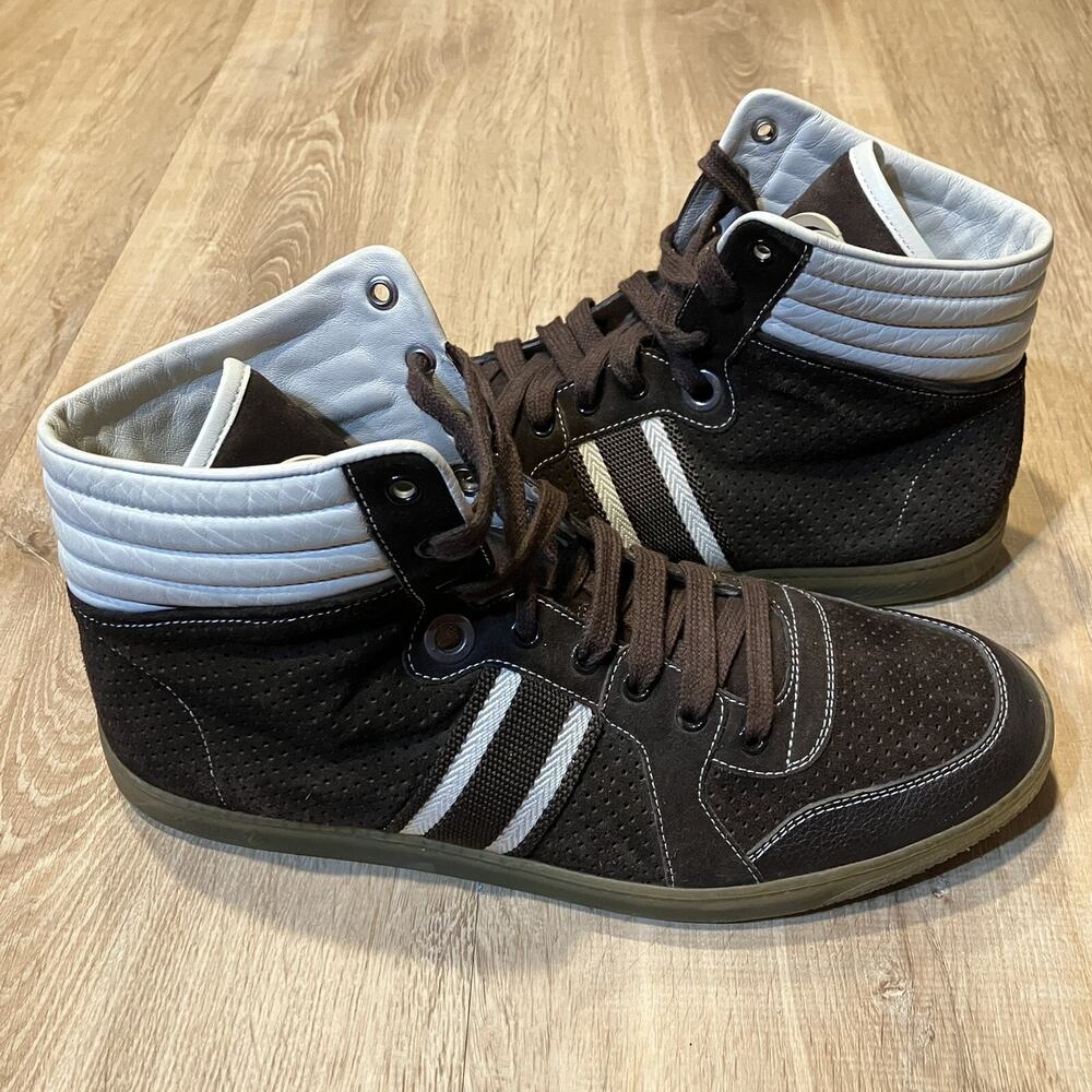 Gucci Coda High Top Suede Leather Sneaker CLEAN Men Size 11 Brown 283533 Cocoa